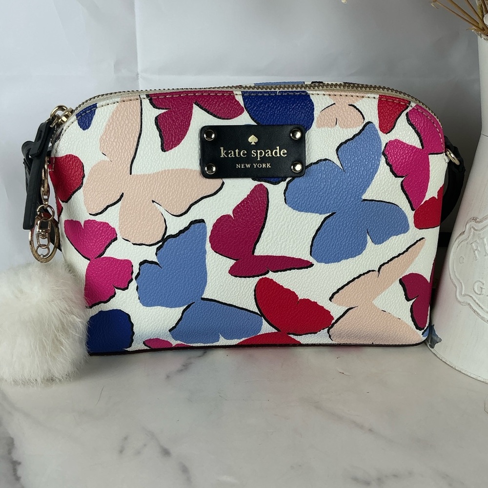 Kate Spade New York Wellesley Festive Butterflies Multi‎ Crossbody Small Bag - Picture 4 of 14